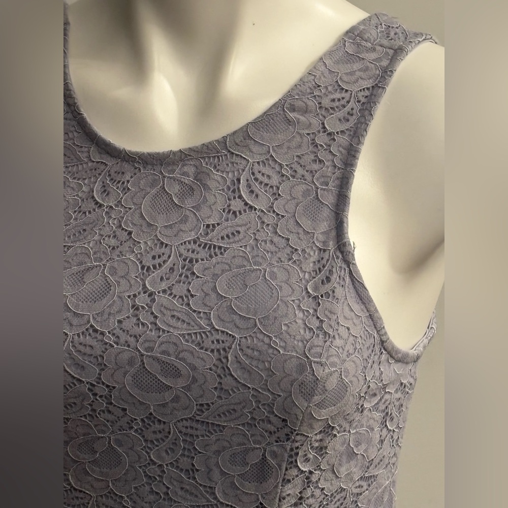 Speechless Sleeveless Lace Mini Dress - Soft Gray Pockets - Picture 3 of 10